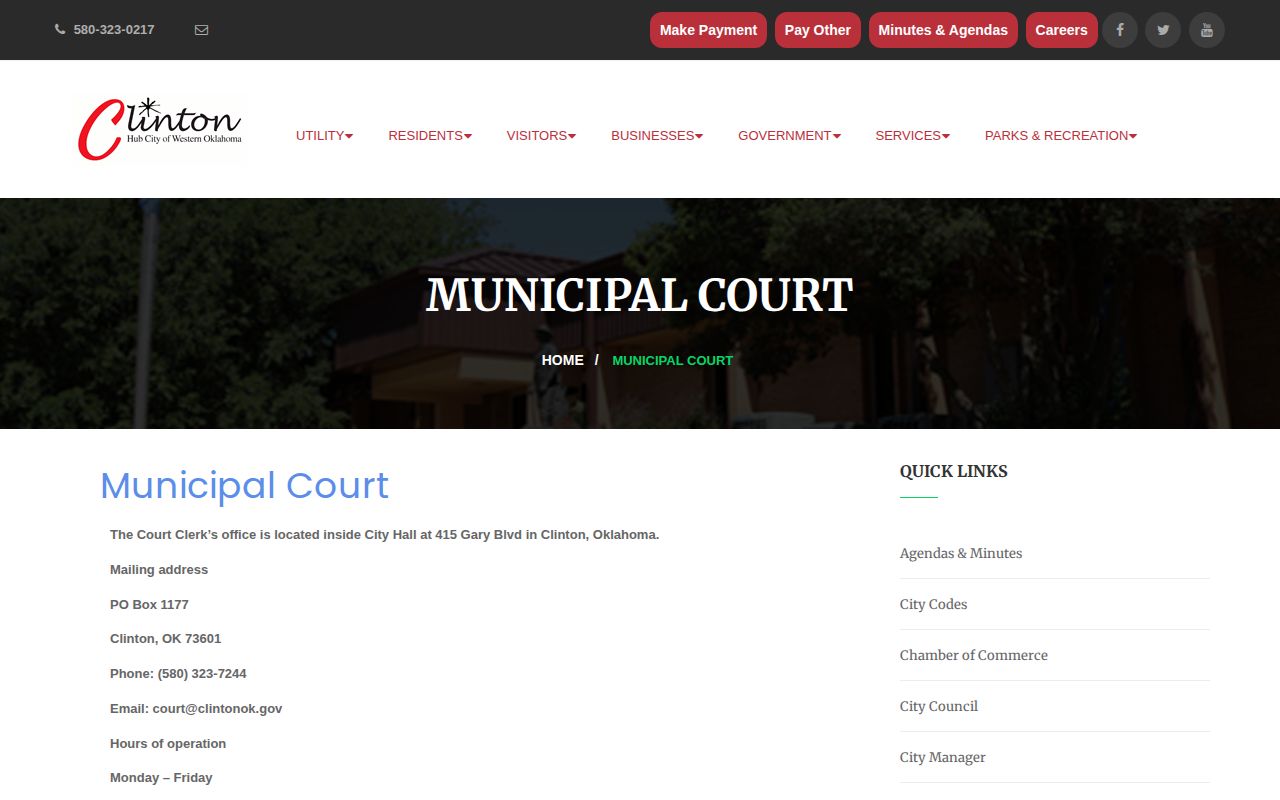 Clinton City Jail holding release and municipal court source