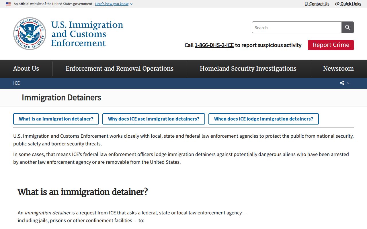 ICE detainer information after federal release connected to Custer County