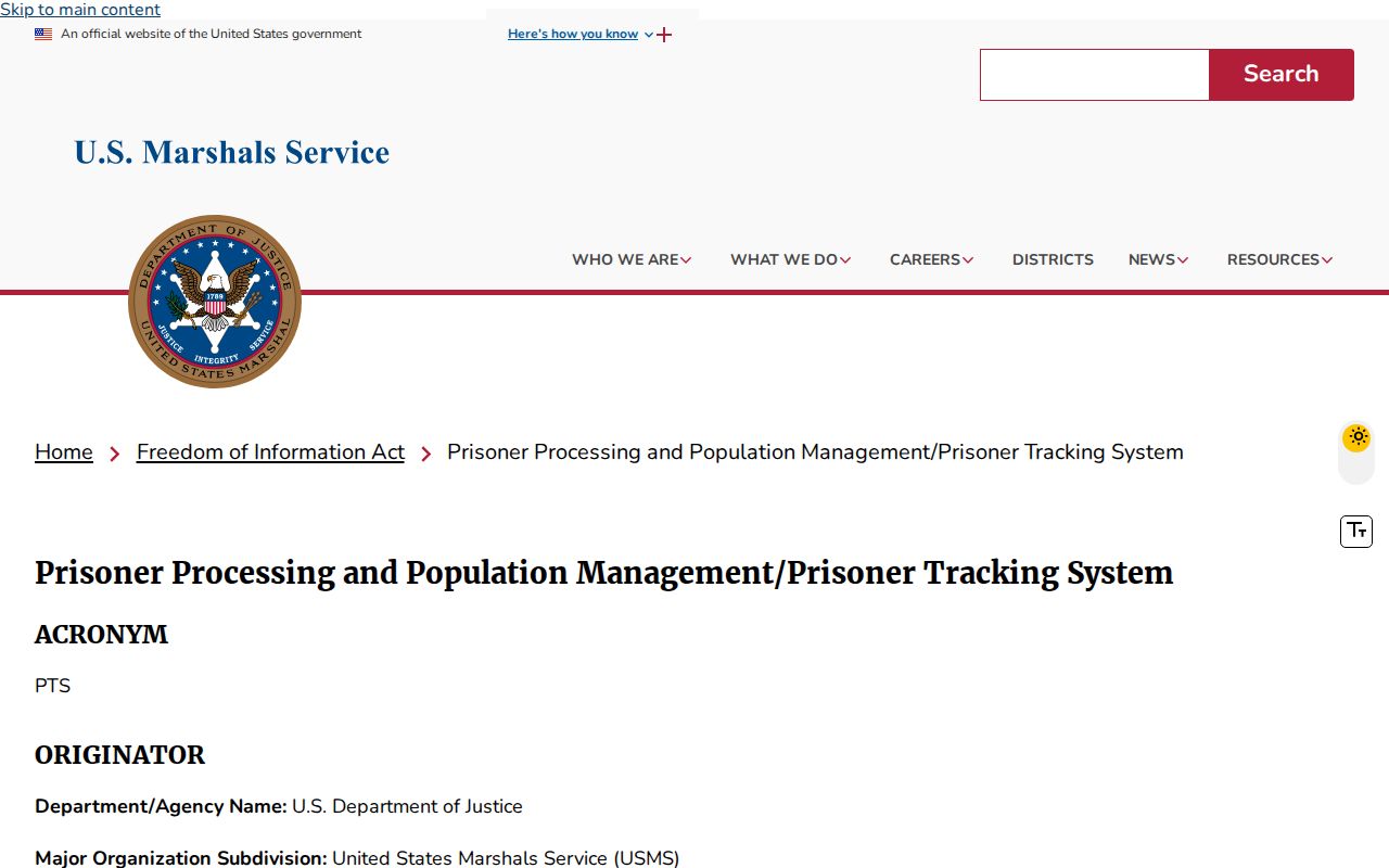 U.S. Marshals federal release records for Custer County custody