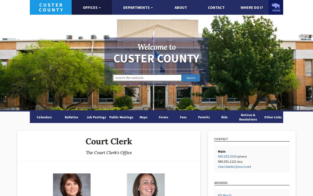 Custer County court release record access through the Court Clerk