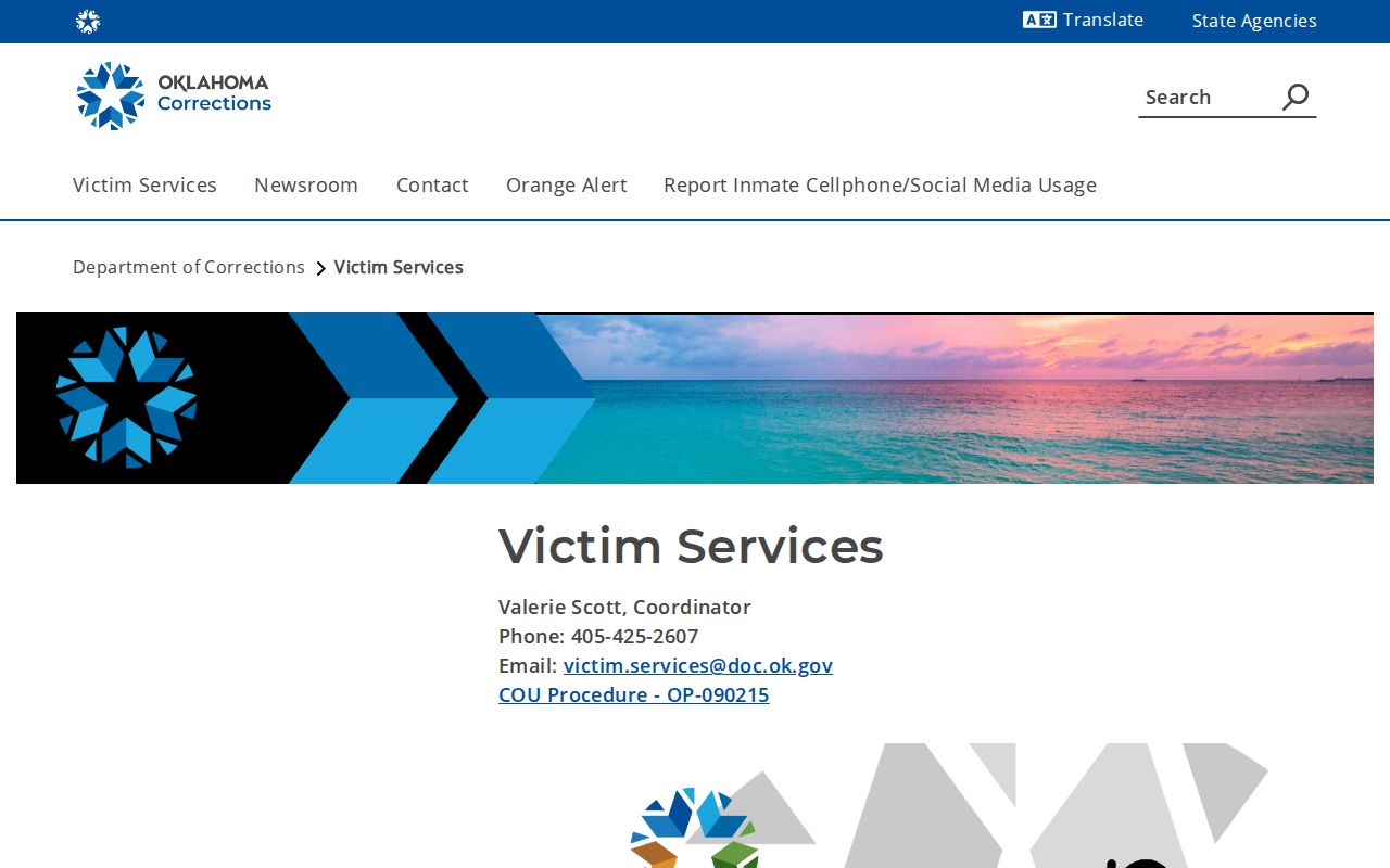 ODOC Victim Services source for Custer County VINE release notification follow-up