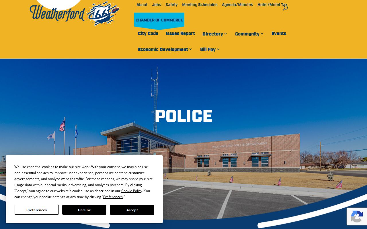 Weatherford Police Department holding release records contact